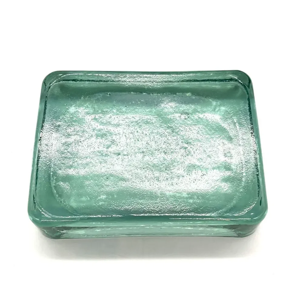 Threshold Recycled Glass Soap Dish Thick Heavy Green Glass